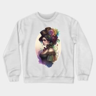 Whimsical Victorian Lady: Pastel Art Crewneck Sweatshirt